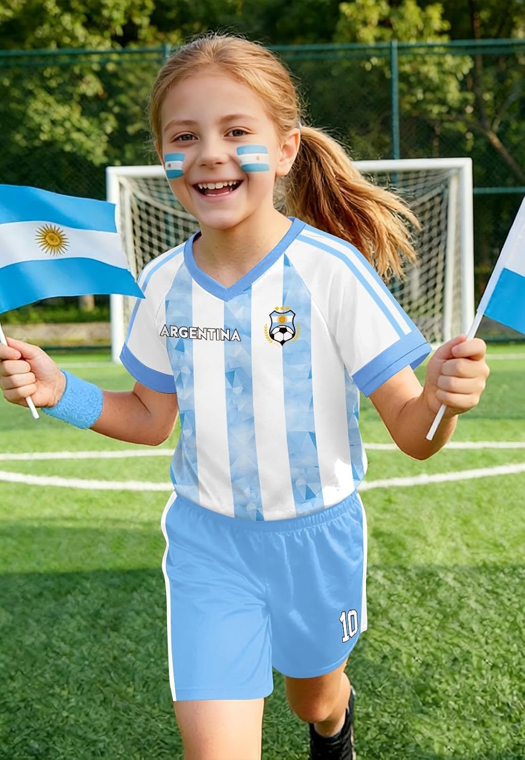 Unisex Youth Soccer Jersey 2-Piece Set - Quick Dry Short Sleeve Football Training Kit for Boys and Girls