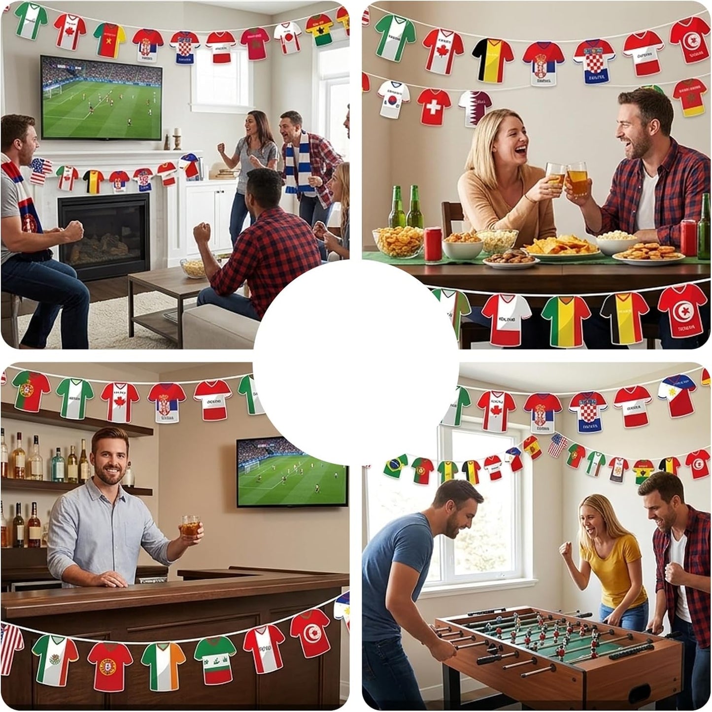 World Cup Decorations, 49 Countries Bunting Banner for World Cup Parties and Sports Events, Soccer Jersey Flag Garland