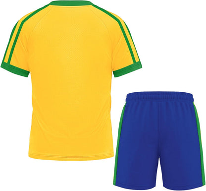 Unisex Youth Soccer Jersey Set - Quick Dry Short Sleeve Training Kit for Boys and Girls