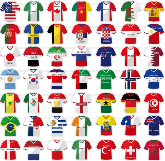 49PCS 2026 World Cup Soccer Jersey Flag Bunting Banner - World Cup Flags Merchandise Decorations for Sports Events, Soccer Themed Parties, Olympic Festivals Celebration Home Office Bar Party Decor(Not among the Top 48 Teams)