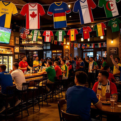 49PCS 2026 World Cup Soccer Jersey Flag Bunting Banner - World Cup Flags Merchandise Decorations for Sports Events, Soccer Themed Parties, Olympic Festivals Celebration Home Office Bar Party Decor(Not among the Top 48 Teams)