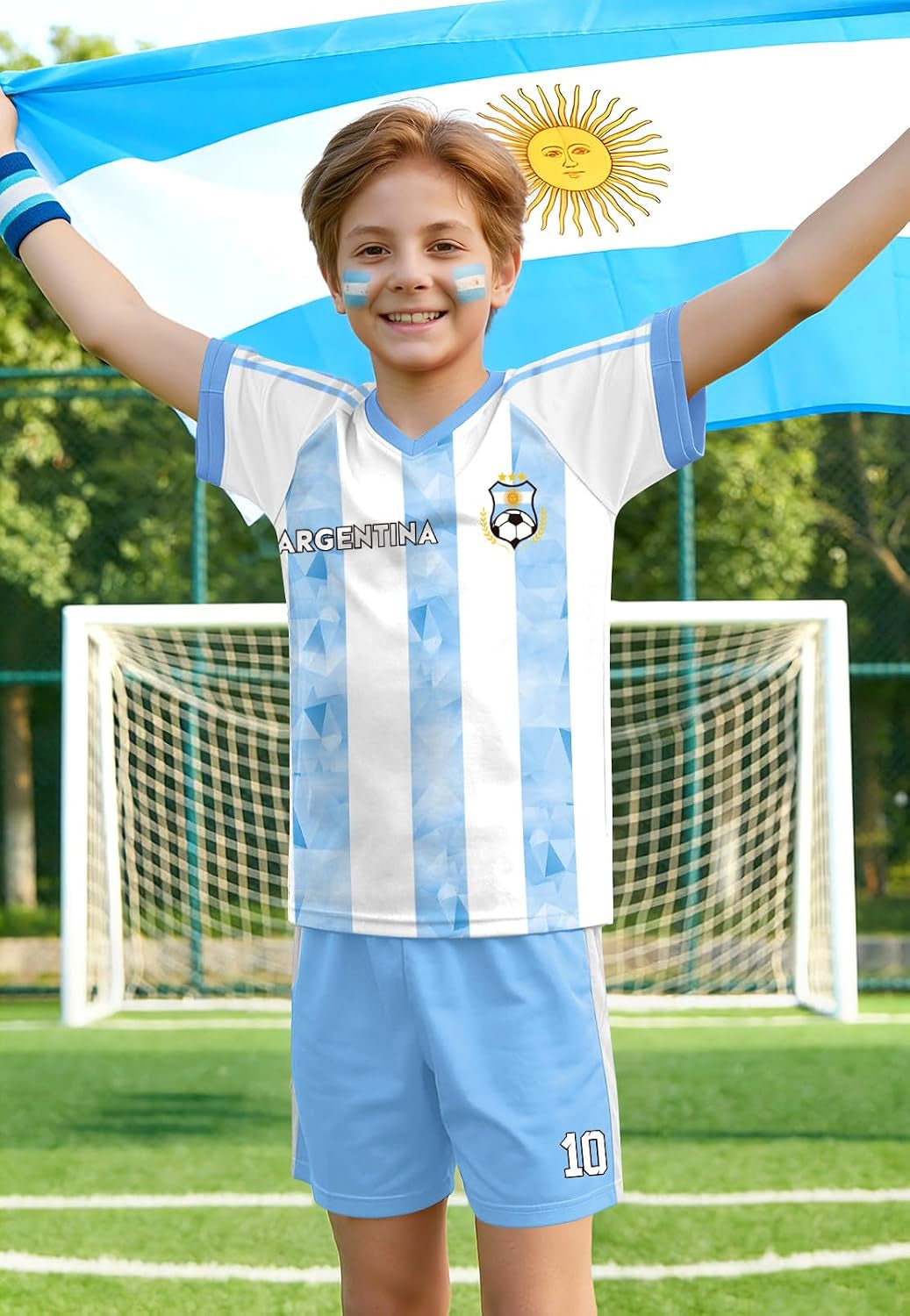 Unisex Youth Soccer Jersey 2-Piece Set - Quick Dry Short Sleeve Football Training Kit for Boys and Girls