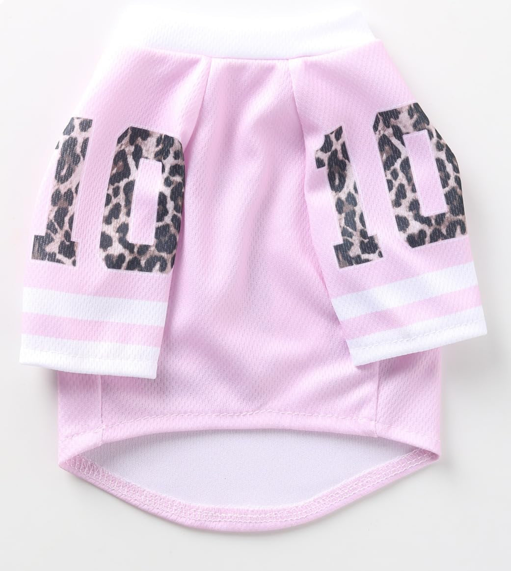 Pet Dog Jersey, Summer Cooling Mesh Fabric, Soccer Sportswear, Lightweight Football Casual Clothes for Small Medium Large Dogs, Pink, Xxx-Large
