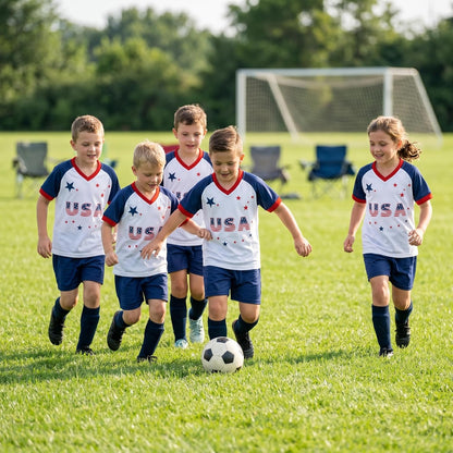 Unisex Kids Soccer Jersey for Girls Soccer Shirts Boy Football Outfits Soft Ideal Gift for Little Athlete 2-14 Years