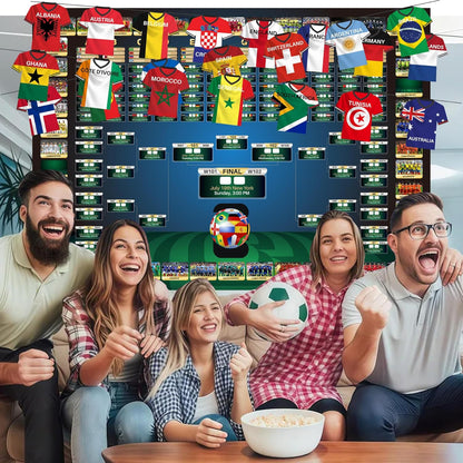 2026 World Soccer Championship Flag Bunting Banner - 50 Countries String Flags Garland for Sports-Themed Event Decorations