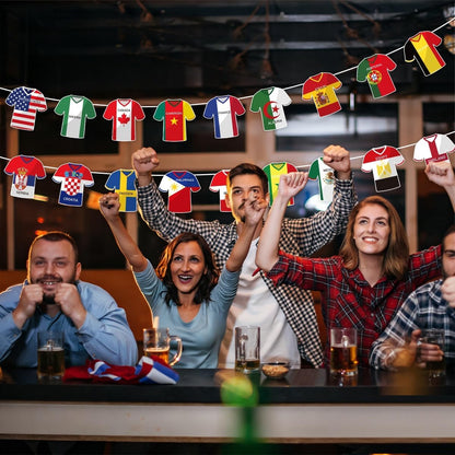 2026 World Cup Soccer Jersey Flag Bunting Banner 49 Pcs International Country String Flags for Theme Party,Bars,School,Garden,Sports Game Events,Classroom,Sports Clubs