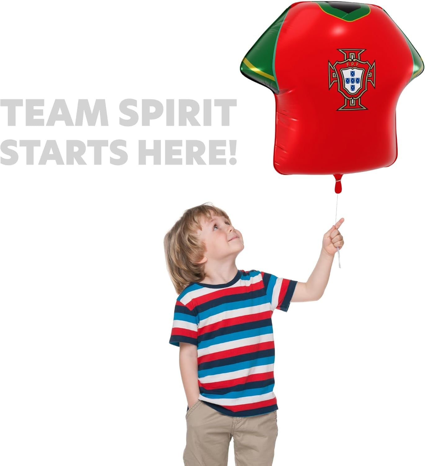 National Footbal Team Foil Balloons, Soccer Jersey Shape, 20" X 20", Pack of 5, Party Decorations (Portugal)