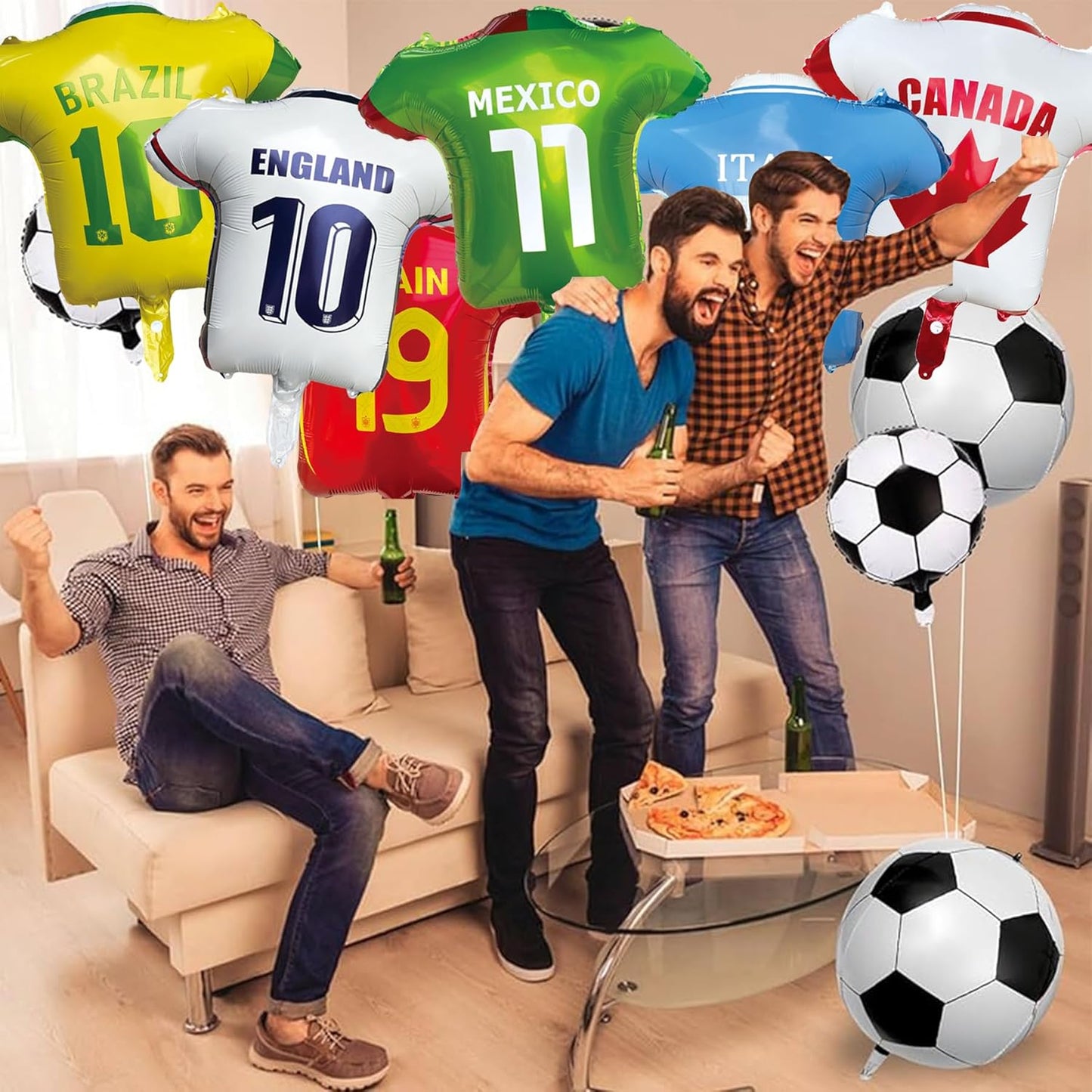 Soccer Jersey Foil Balloons for the 2026 World Cup - Mylar Decorations and Party Supplies
