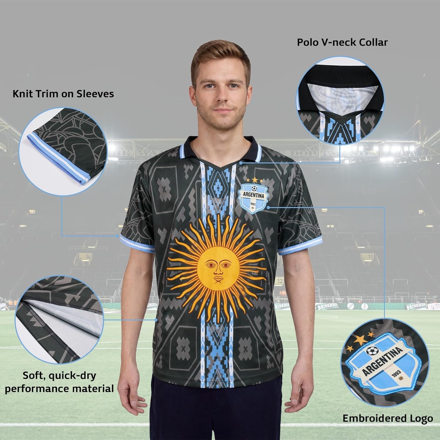 Argentina Jersey Men, Argentina Soccer Jersey for Men, Argentina Soccer Shirt, Soccer Jerseys for Football Fans