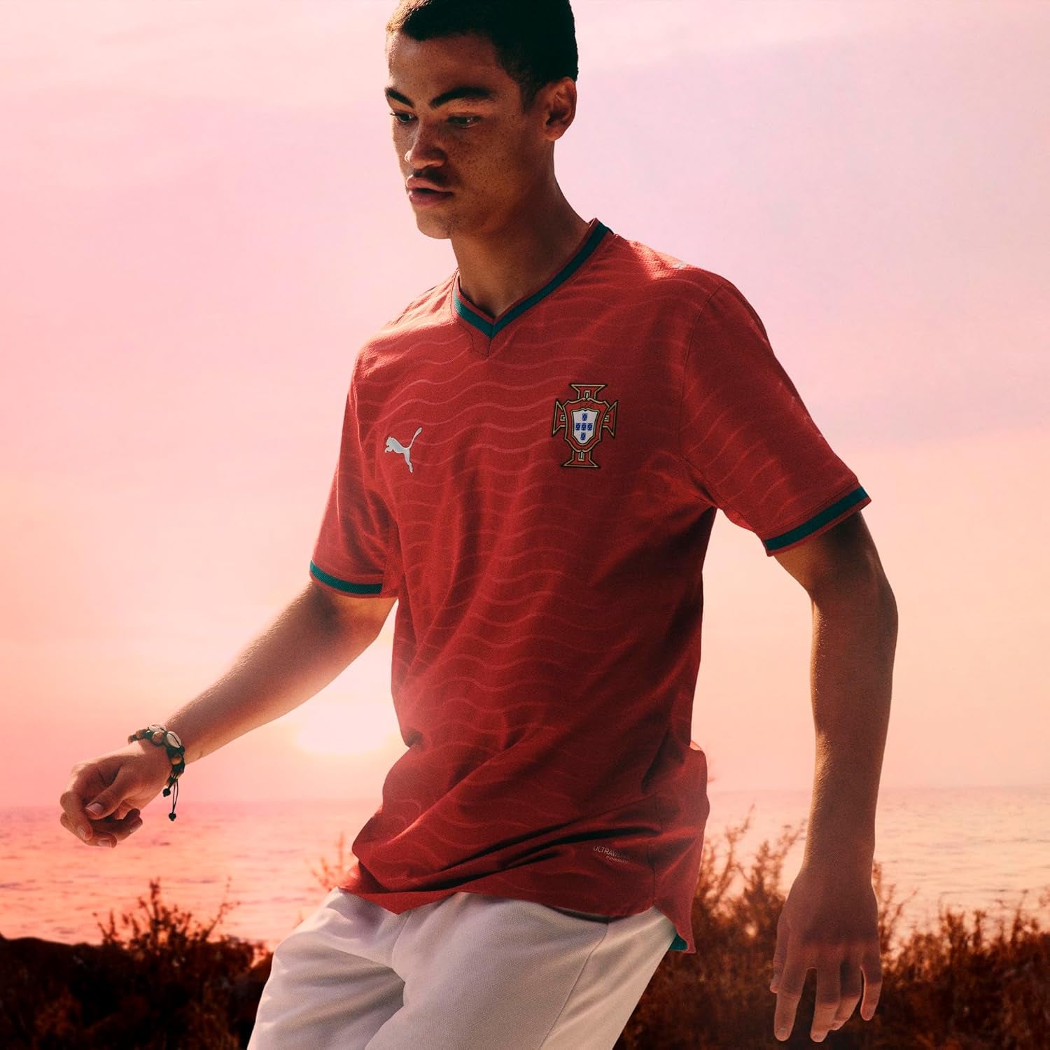 PUMA Mens Portugal Home Crew Neck Short Sleeve Jersey Casual