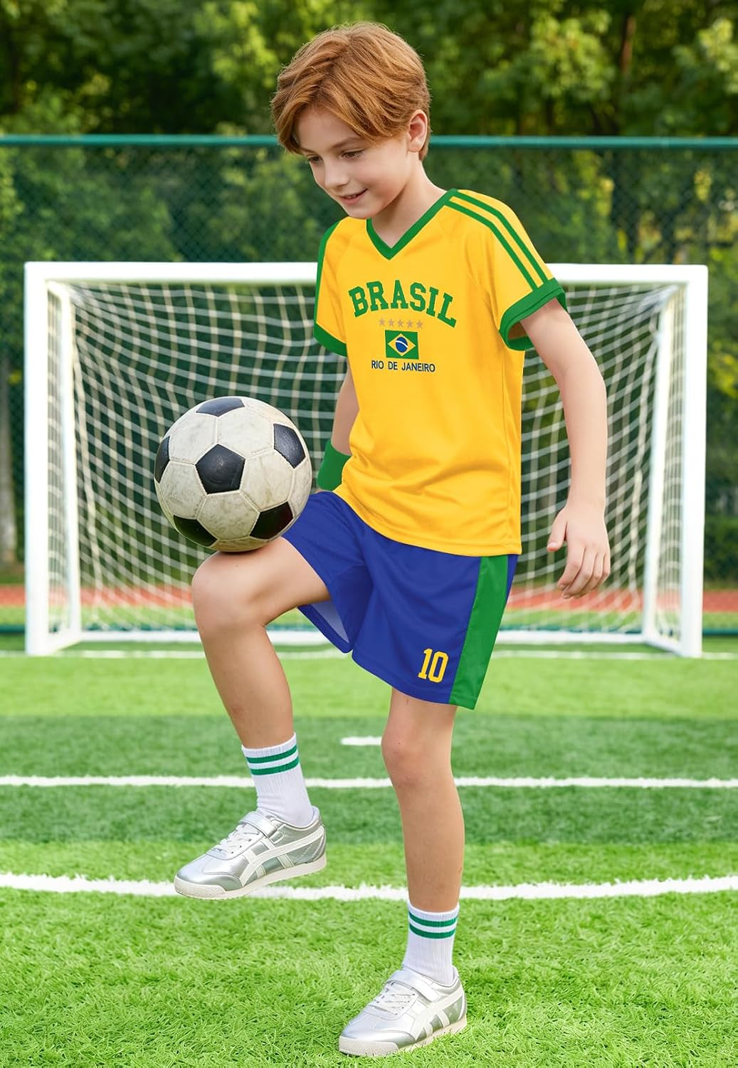 Unisex Youth Soccer Jersey Set - Quick Dry Short Sleeve Training Kit for Boys and Girls