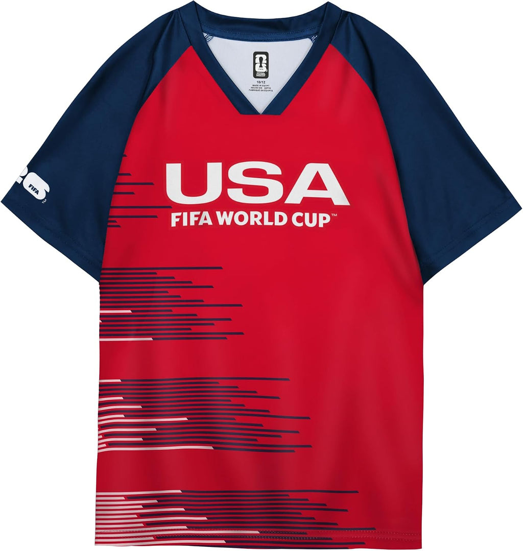 Official FIFA World Cup 2026 Team USA Kids Jersey T-Shirt – Youth Boys & Girls Soccer Fan Tee