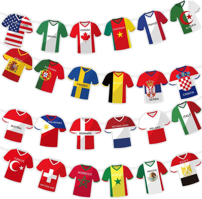 49PCS 2026 World Cup Soccer Jersey Flag Bunting Banner - World Cup Flags Merchandise Decorations for Sports Events, Soccer Themed Parties, Olympic Festivals Celebration Home Office Bar Party Decor(Not among the Top 48 Teams)