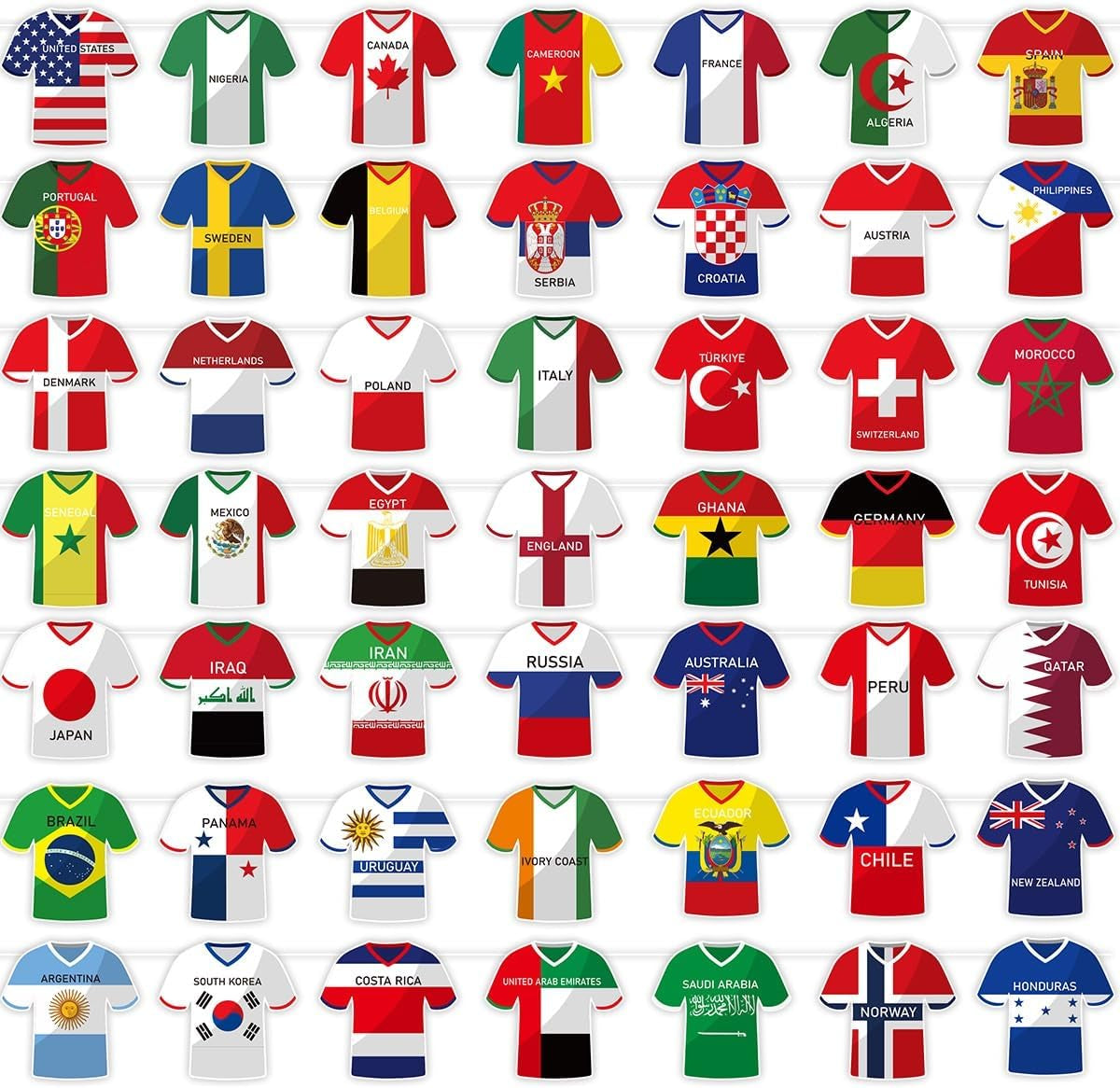 2026 World Cup Soccer Jersey Flag Bunting Banner 49 Pcs International Country String Flags for Theme Party,Bars,School,Garden,Sports Game Events,Classroom,Sports Clubs
