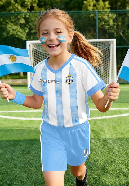 Unisex Youth Soccer Jersey 2-Piece Set - Quick Dry Short Sleeve Football Training Kit for Boys and Girls