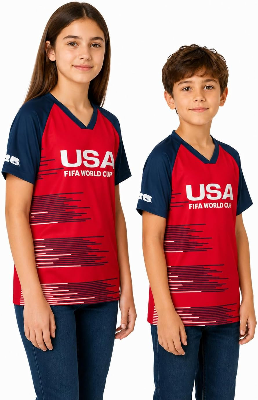 Official FIFA World Cup 2026 Team USA Kids Jersey T-Shirt – Youth Boys & Girls Soccer Fan Tee