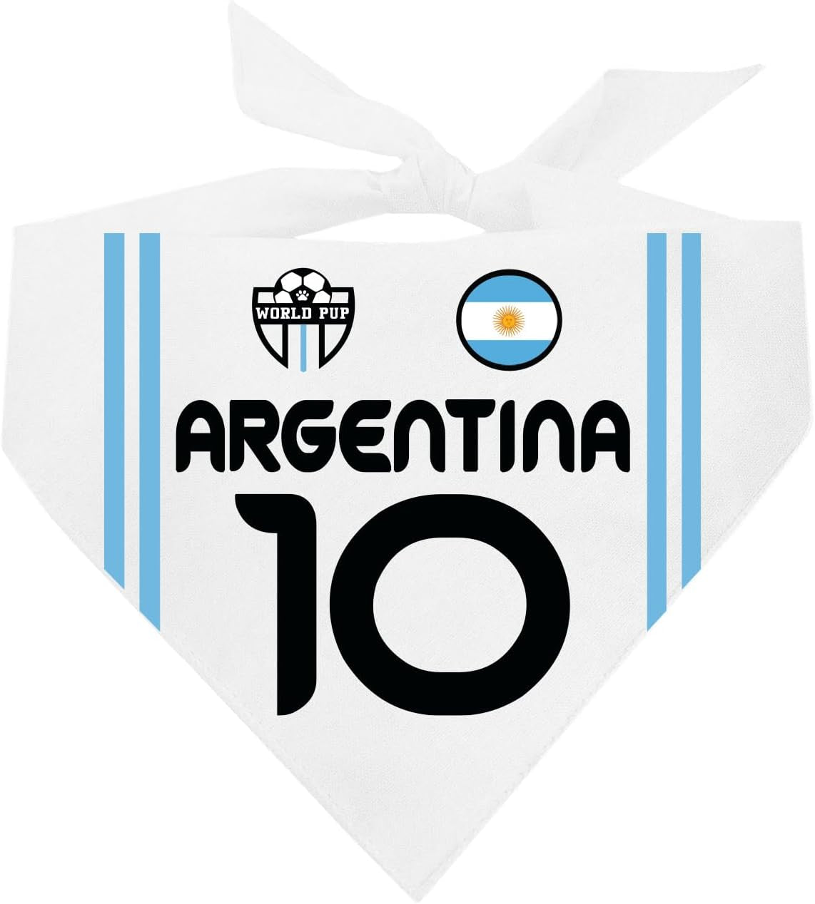 Country Style Soccer Jersey Dog Bandana | Country & Flag| Soccer Jersey Style |100% Cotton Adjustable Triangle || 1840 (Argentina, One Size)