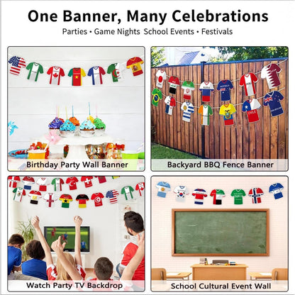 2026 World Cup Soccer Jersey Flag Bunting Banner 49 Pcs International Country String Flags for Theme Party,Bars,School,Garden,Sports Game Events,Classroom,Sports Clubs