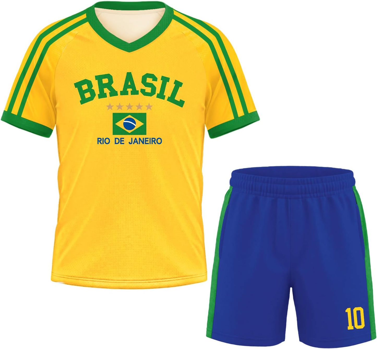 Unisex Youth Soccer Jersey Set - Quick Dry Short Sleeve Training Kit for Boys and Girls