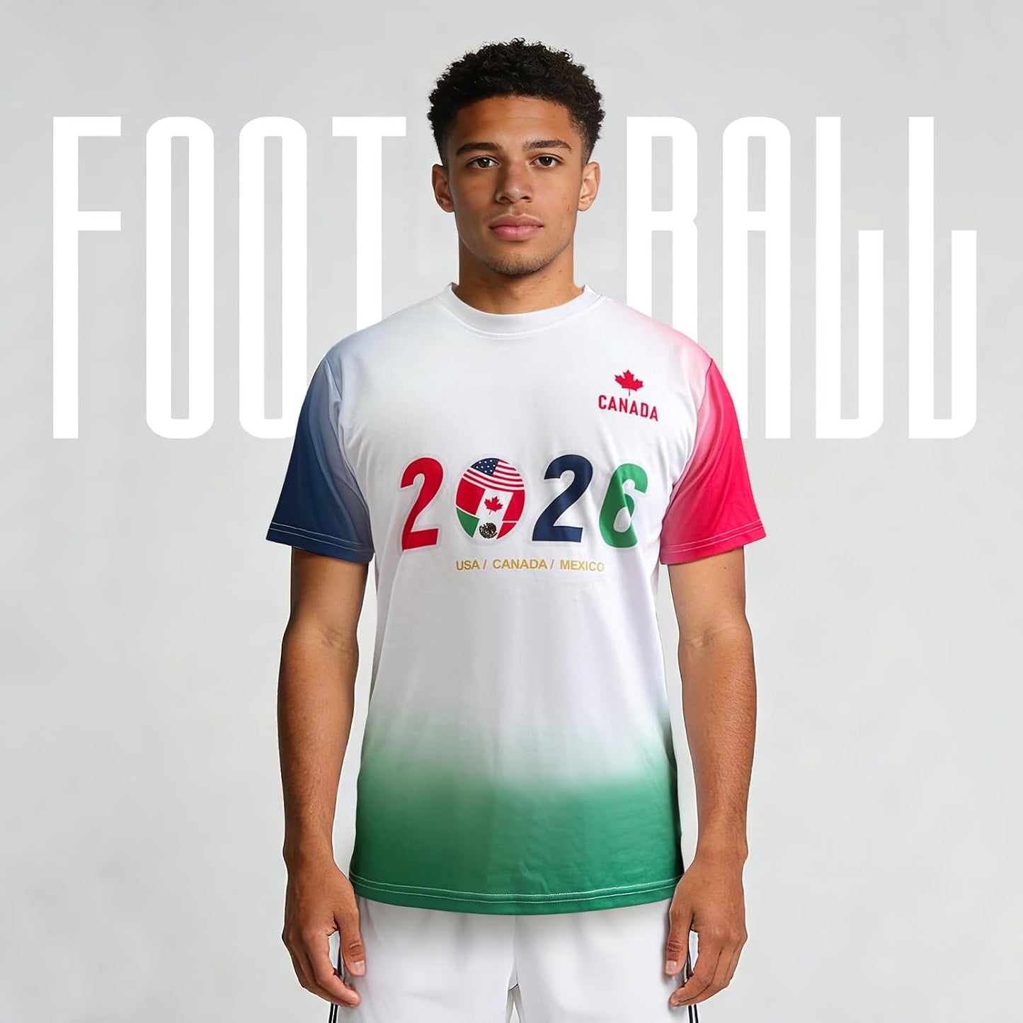 Teetea Team USA Soccer Jersey, Sizes S-L, 2026 North America Soccer Cup Merchandise, Breathable Fan Apparel
