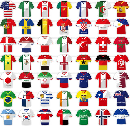2026 Soccer World Cup Jersey Flag Bunting Banner Set - 49 Pieces of Football Fan Merchandise for International Celebrations and Party Decorations