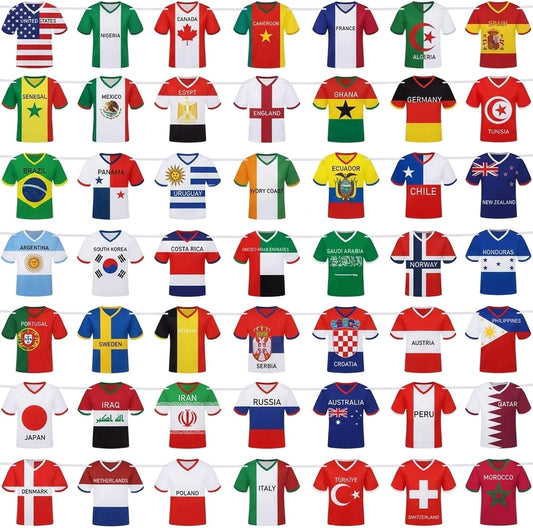 World Cup 2026 Merchandise, 2026 World Cup Soccer Jersey Flag Bunting Banner, 49 Countries International Country String Flags, World Cup 2026 Decorations for Sports Themed Parties, World Cup Events