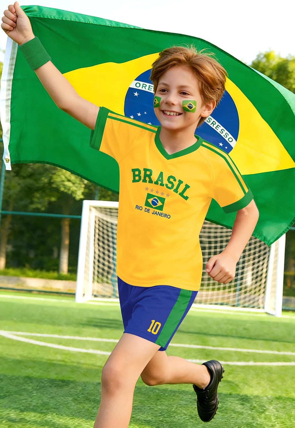 Unisex Kids Soccer Jersey 2PC Set Boys Girls Youth Quick Dry Short Sleeve Football Training Kit