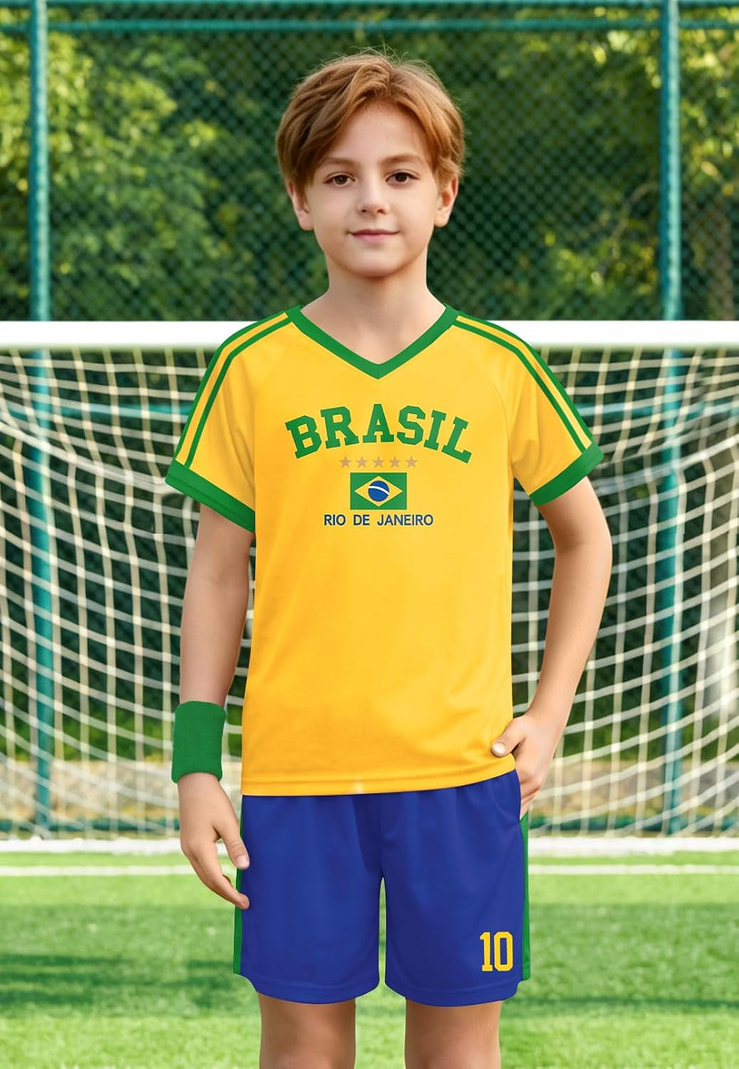 Unisex Kids Soccer Jersey 2PC Set Boys Girls Youth Quick Dry Short Sleeve Football Training Kit