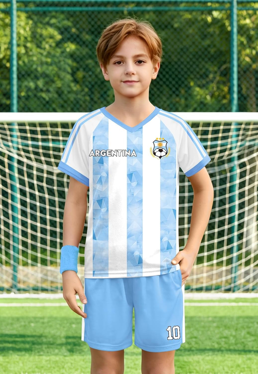 Unisex Youth Soccer Jersey 2-Piece Set - Quick Dry Short Sleeve Football Training Kit for Boys and Girls
