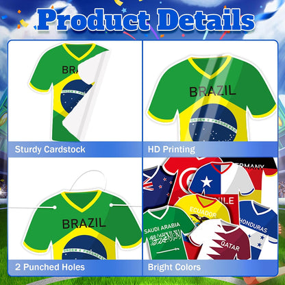 Soccer-Themed Party Decorations - 49-Piece Jersey Flag Bunting Banner Set for Sports Events and Celebrations
