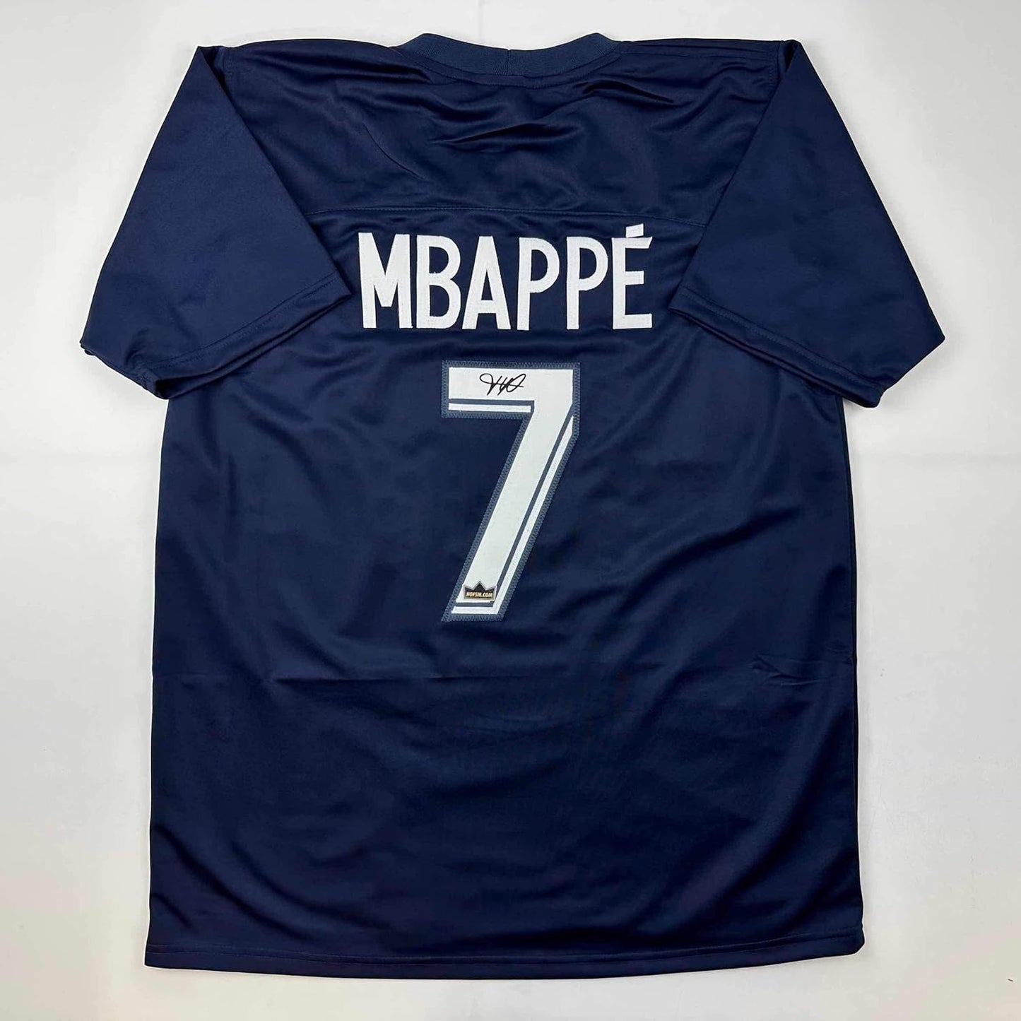 Facsimile Autographed Kylian Mbappe PSG Blue Reprint Laser Auto Soccer Jersey Size Men'S XL
