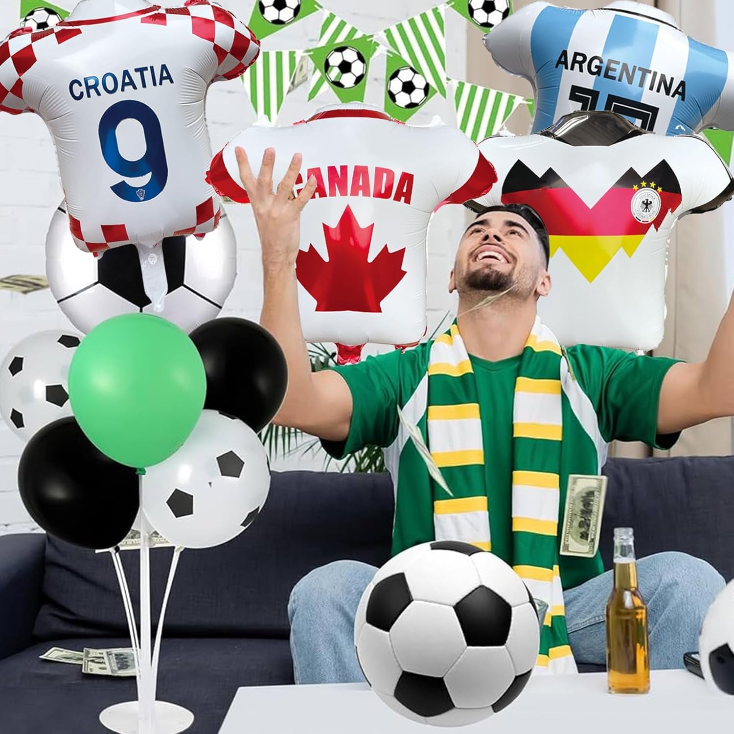 Soccer Jersey Foil Balloons for the 2026 World Cup - Mylar Decorations and Party Supplies
