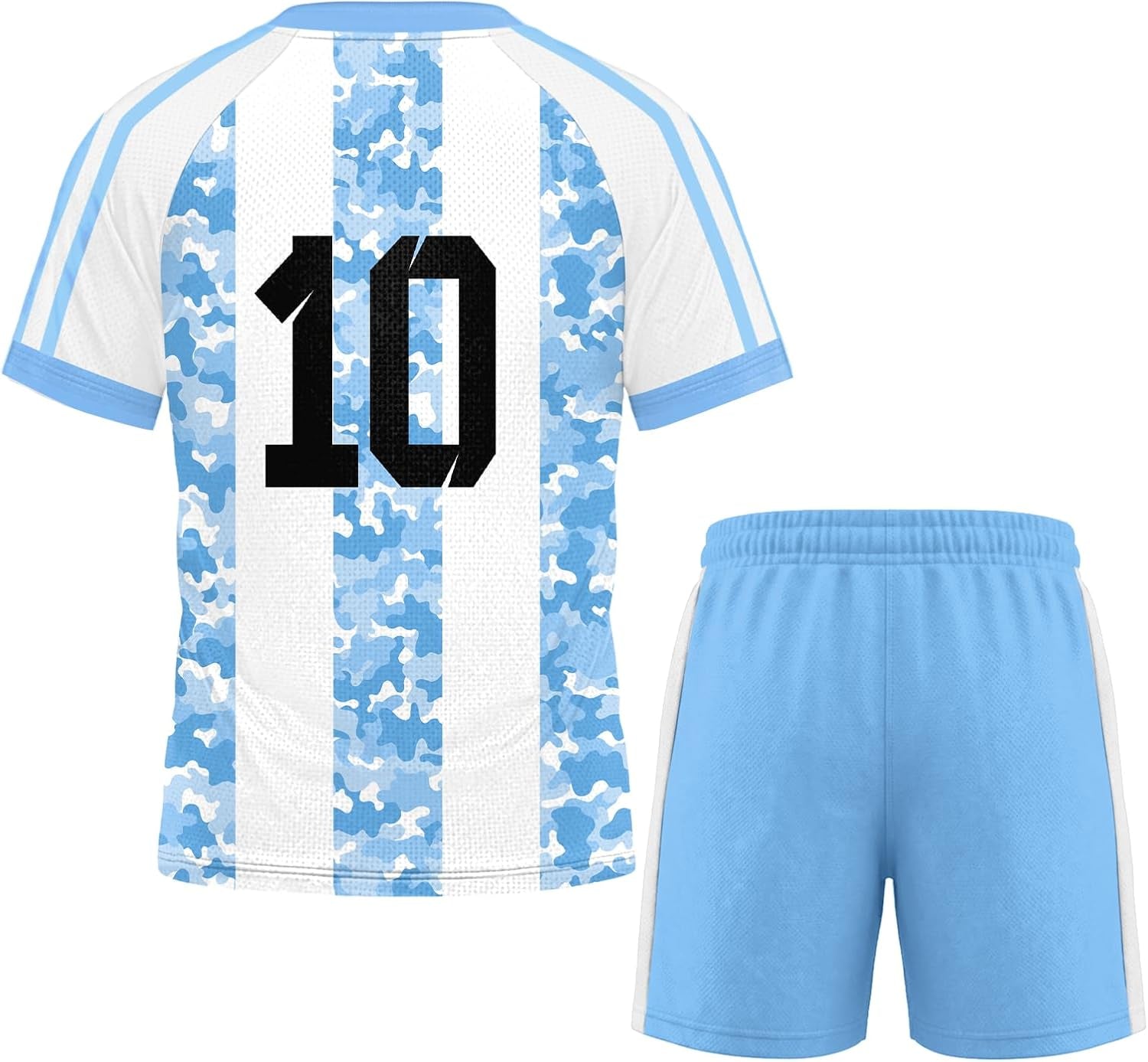 Unisex Kids Soccer Jersey 2PC Set Boys Girls Youth Quick Dry Short Sleeve Football Training Kit