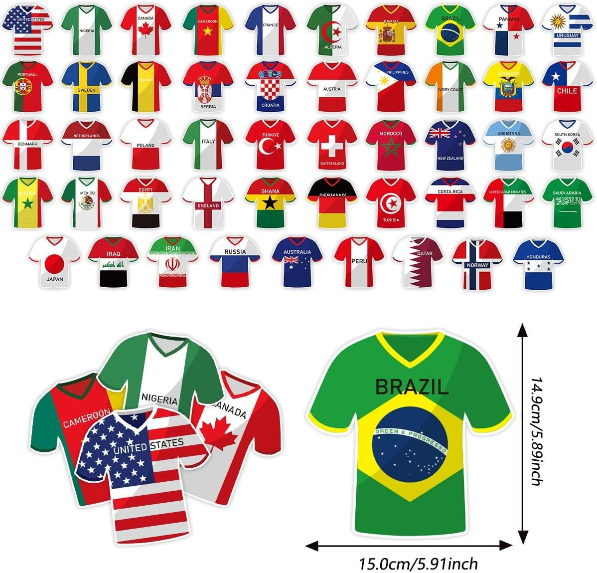 2026 World Cup Soccer Jersey Flag Bunting Banner 49 Pcs International Country String Flags for Theme Party,Bars,School,Garden,Sports Game Events,Classroom,Sports Clubs