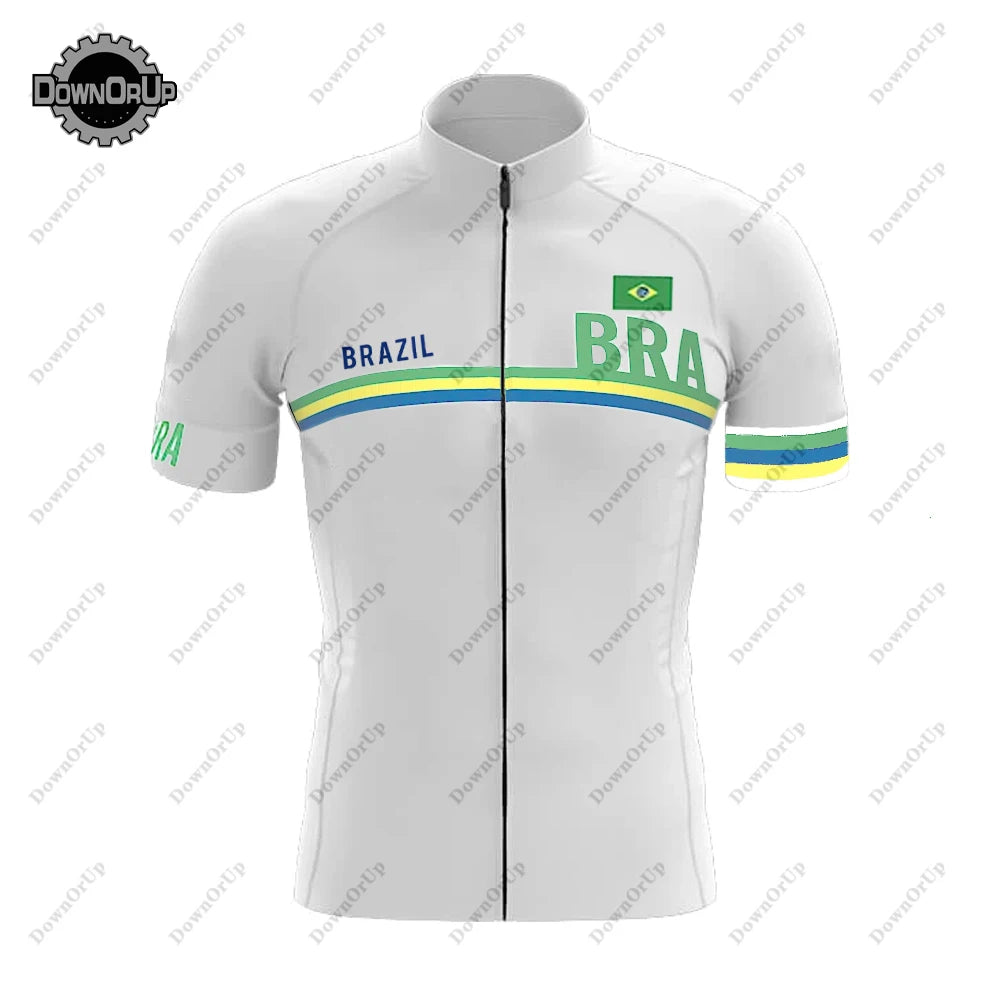 Brazil Maillot Ciclismo Hombre Biking Jersey Bib Shorts 9Dgel Breathable Pad Bicicleta De Montaña Equipment Cycling Jersey Set
