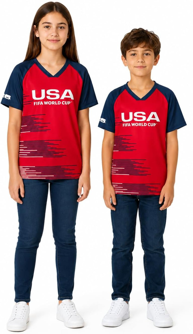Official FIFA World Cup 2026 Team USA Kids Jersey T-Shirt – Youth Boys & Girls Soccer Fan Tee